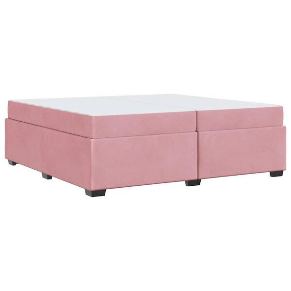 vidaXL Cadre de lit avec matelas Rose 200 x 200 cm Velours