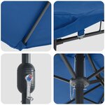 vidaXL Parasol de jardin Bleu 385 x 209 x 244 cm tissu