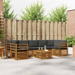 vidaXL Ensemble de canapés d'extérieur 8 Pièces Naturel et Anthracite