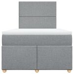 vidaXL Sommier à lattes de lit avec matelas Gris clair 120x200cm Tissu