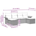 vidaXL Ensemble de canapé de jardin 6 pièces avec coussins Gris Rotin synthétique