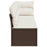 vidaXL Canapé de jardin avec coussins 4 places marron résine tressée