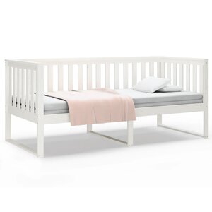 vidaXL Lit de jour sans matelas blanc 100x200 cm bois de pin massif