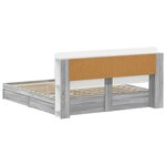 vidaXL Cadre de lit avec rangement Sonoma gris 200 x 200 cm