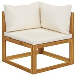 vidaXL Salon de jardin 11 Pièces avec coussin Crème Bois d'acacia solide