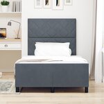 Lit vidaXL Gris foncé 120x190 cm Velours