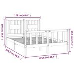vidaXL Cadre de lit avec tête de lit blanc bois pin massif 120x200 cm