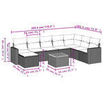 vidaXL Salon de jardin 9 Pièces avec coussins gris résine tressée