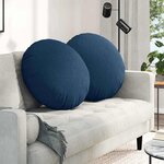 vidaXL Coussins de siège 2 Pièces Bleu Ø60 x 21 cm tissu