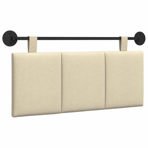 vidaXL Tête de lit suspendue Crème Tissu
