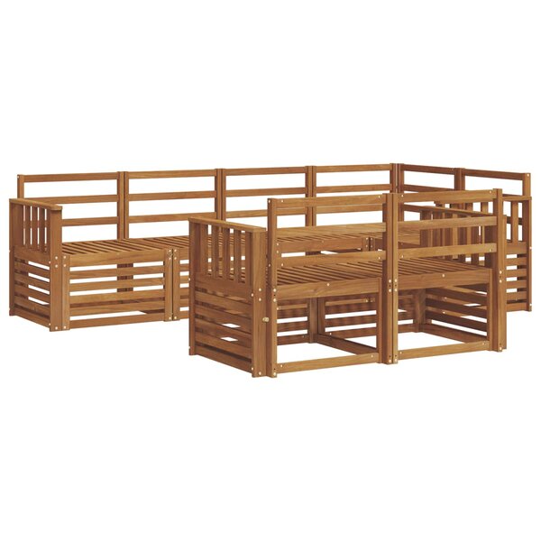 vidaXL Ensemble de canapés d'extérieur 7 pc Naturel Polyester