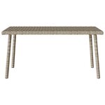 VidaXL Table basse de jardin rectangulaire gris clair résine tressée