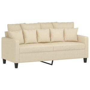 vidaXL Canapé à 2 places Crème 140 cm Tissu