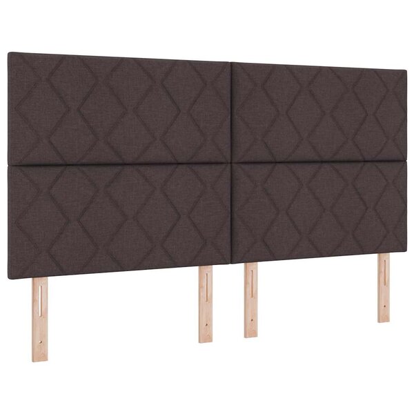vidaXL Tête de lit avec des lumières à LED Marron 180 cm tissu