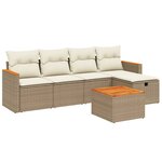 vidaXL Salon de jardin avec coussins 6 Pièces beige résine tressée