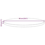 vidaXL Dessus de table Ø60x2 5 cm Bois de pin massif