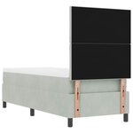 Lit cadre de vieXL avec matelas gris clair 80x200 cm en velours