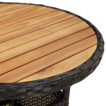 vidaXL Ensemble de bistro de jardin 3 Pièces coussins noir poly rotin