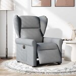 vidaXL Fauteuil inclinable électrique Gris clair Tissu