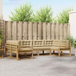 vidaXL Ensemble de canapés d'extérieur 6 pc Blanc et Beige