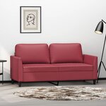 vidaXL Canapé à 2 places Rouge bordeaux 140 cm Similicuir