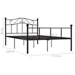 vidaXL Cadre de lit sans matelas noir métal 140x200 cm