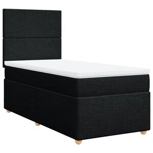 vidaXL Sommier à lattes de lit et matelas Noir 80x200 cm Tissu