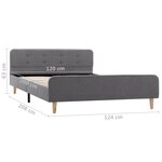 vidaXL Cadre de lit Gris clair Tissu 120 x 200 cm