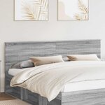 vidaXL Tête de lit Gris Sonoma 200 cm Bois d'ingénierie