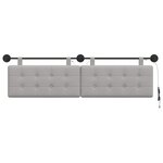 vidaXL Tête de lit suspendue Gris nuage Tissu
