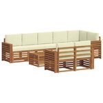 vidaXL Ensemble de canapés d'extérieur 9 pc Naturel et Crème Polyester