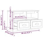 vidaXL Meuble TV chêne fumé 80x35x50 cm bois d'ingénierie