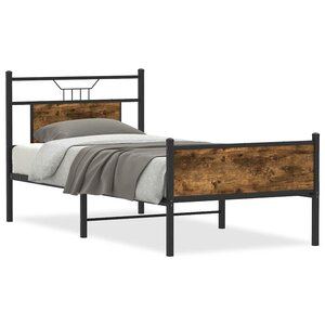 vidaXL Cadre de lit sans matelas chêne fumé 90x190cm bois d'ingénierie