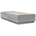 vidaXL Cadre de lit sans matelas sonoma gris 100x200 cm