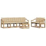 vidaXL Ensemble de canapés d'extérieur 7 pc Blanc et Beige