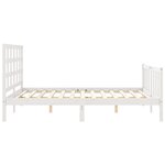 vidaXL Cadre de lit avec tête de lit blanc 160x200 cm bois massif