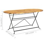 vidaXL Ensemble à manger d'extérieur pliable 9Pièces Bois d'acacia solide