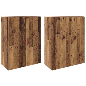 vidaXL Armoire Murale 2 Pièces Bois ancien 69 5 x 34 x 90 cm