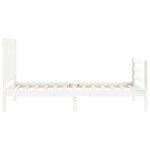 vidaXL Cadre de lit sans matelas blanc bois massif