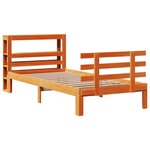 vidaXL Cadre de lit et tête de lit sans matelas cire marron 100x200 cm