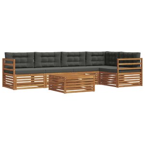 vidaXL Ensemble de canapés d'extérieur 6 Pièces Naturel et Anthracite