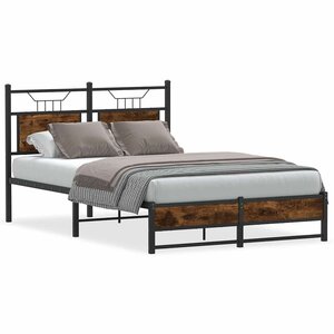 vidaXL Cadre de lit sans matelas chêne fumé 120x200 cm bois ingénierie