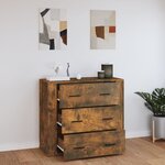 vidaXL Buffet Chêne fumé 80x33x70 cm Bois d'ingénierie