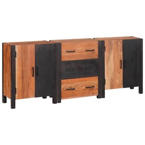 vidaXL Buffet 3 Pièces Marron 55 x 30 x 75 cm Bois d'Acacia Massif
