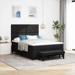 vidaXL Lit à ressorts avec matelas Noir 140 x 200 cm tissu