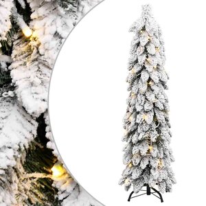 vidaXL Sapin de Noël artificiel pré-éclairé avec 80 LED/neige floquée
