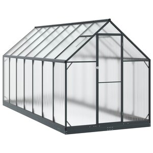 vidaXL Serre de jardin avec porte Anthracite 183 5 x 423 5 x 207 cm