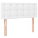 vidaXL Sommier à lattes de lit matelas LED blanc 120x190 cm similicuir