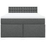 vidaXL Sommier à lattes de lit avec matelas Gris foncé 140x190cm Tissu