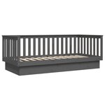 vidaXL Lit de jour Gris 90x200 cm Bois de pin massif